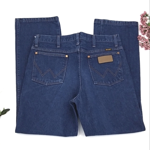 VINTAGE WRANGLER High Rise Dark Wash Western Style Blue Jeans 31 x 29 - Picture 4 of 10